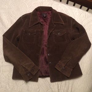 Brown corduroy lined jacket: American Eagle.