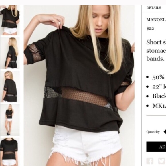 Brandy Melville Tops - Brand New w tags mesh long sleeve black T-Shirt!