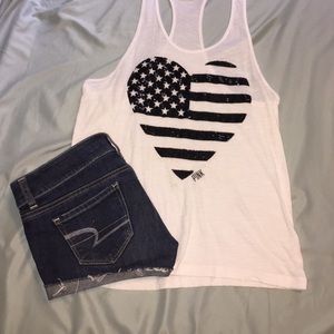 VS pink American flag tank top