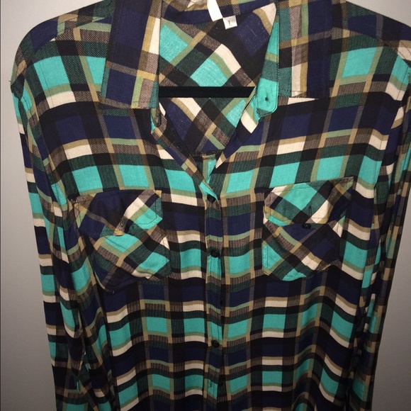 Mint/Navy Flannel