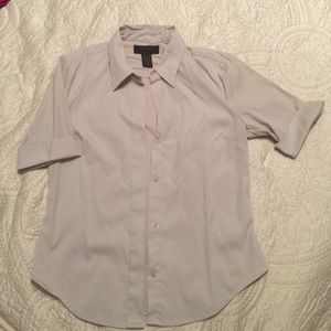 Express stretch button up shirt. Color: taupe