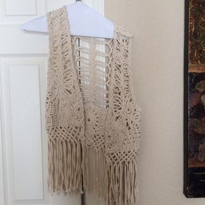 Fringed Crochet Vest