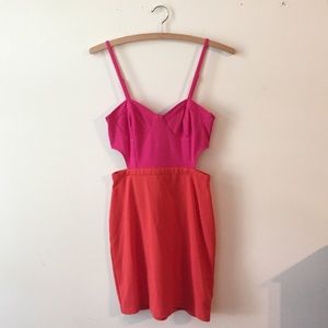 Body Con side-cutout color-block Dress