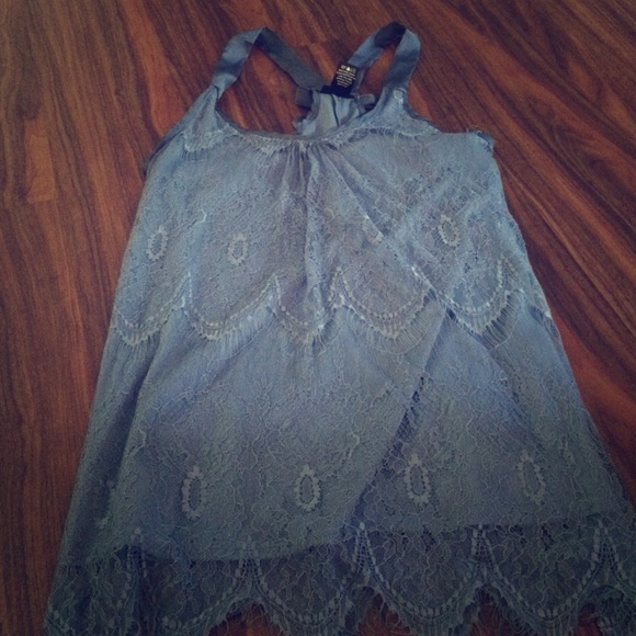 Blue Lace Tank Top