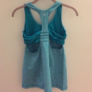 Lululemon Aqua Blue Workout Top with Built-in Bra