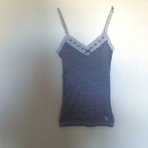 Abercrombie grey tank top with lace straps