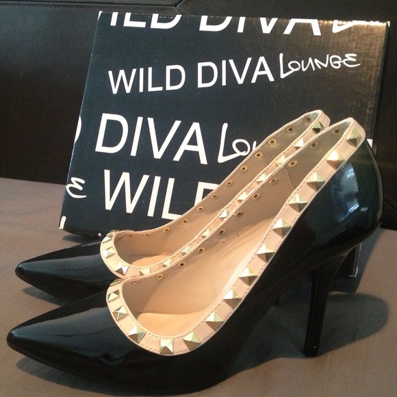Studded Patent Leather Pumps