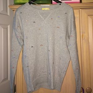 Grey sweater with specks of color