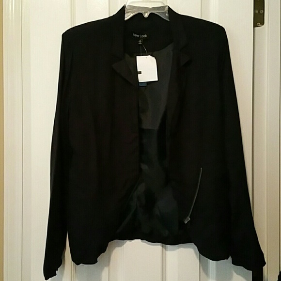 Size small navy jacket with slant zipper in front - Picture 1 of 4