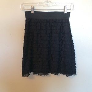 Black ruffled skirt