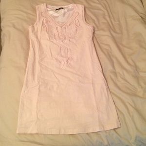 Petal shift dress, linen, lined