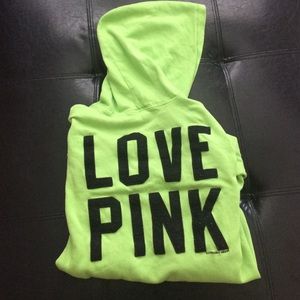 Bright green Victoria's Secret Pink sweatshirt