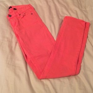 J. Crew Matchstick Jeans, bright pink