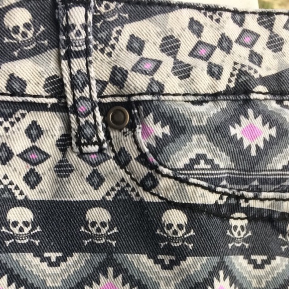 Grey Aztec skull shorts