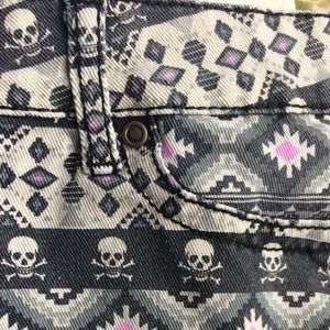 Grey Aztec skull shorts