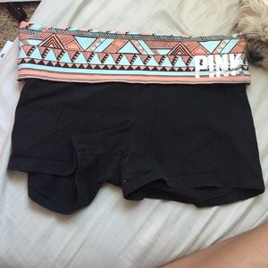 spandex yoga shorts with tribal band