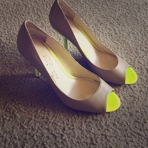 Nude Peeptoe with Neon Heel