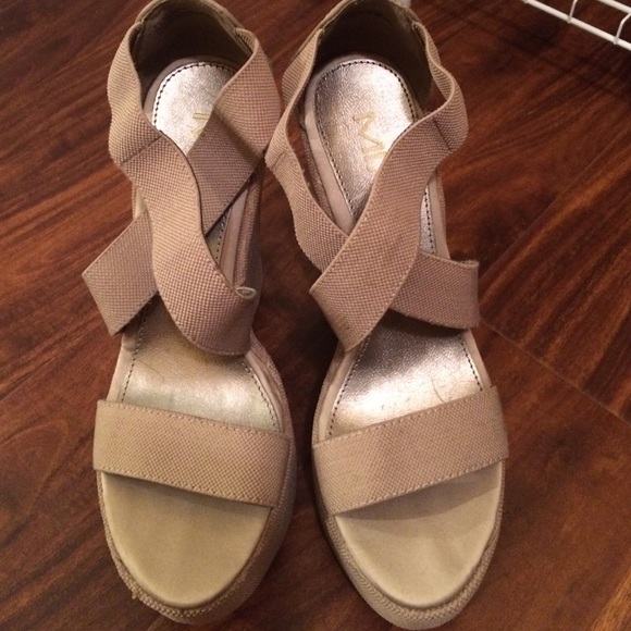 MIA strappy beige wedges