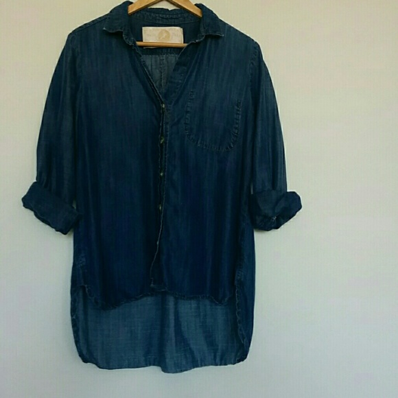 Bella Dahl  Tops - Bella Dahl dark wash chambray shirt