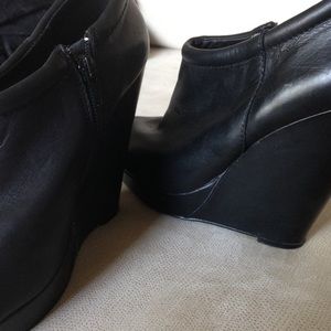 Leather heel Wedges