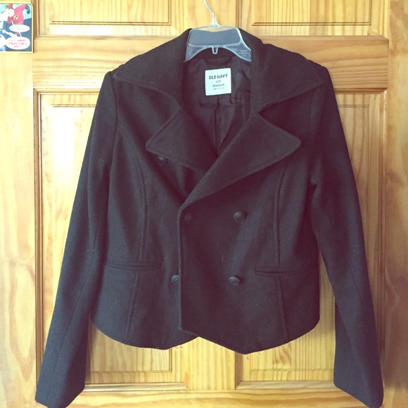 Old Navy black, short pea coat