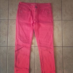 American Eagle Coral Skinny Stretch Jeans