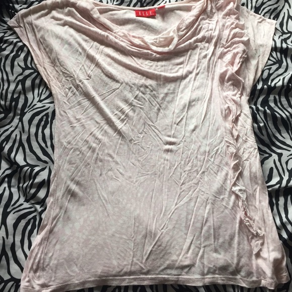 Elle pale pink and white print shirt