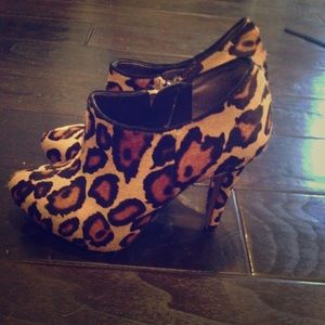 Sam Edelman ankle leopard print Fur booties