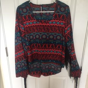 Colorful boho print top