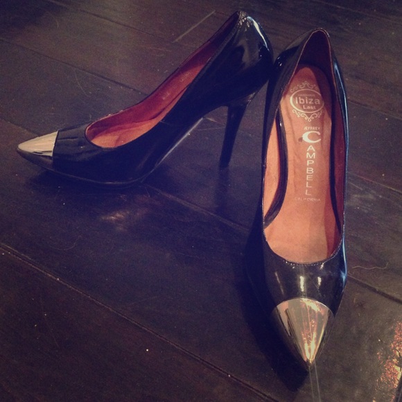 Black Jeffery Campbell Heals with Silver Tips