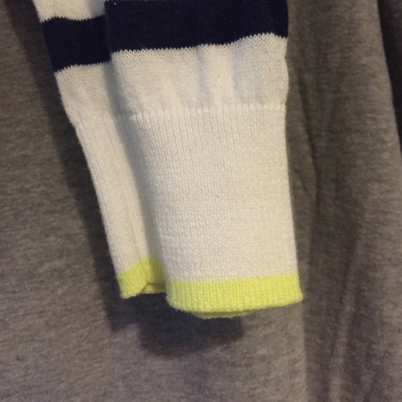 Cropped navy blue and white 3/4 length cardigan - Picture 2 of 2