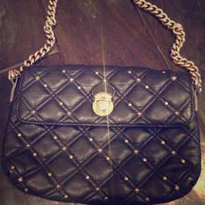 Black Marc Jacobs Gold Studded 3 pocket Purse