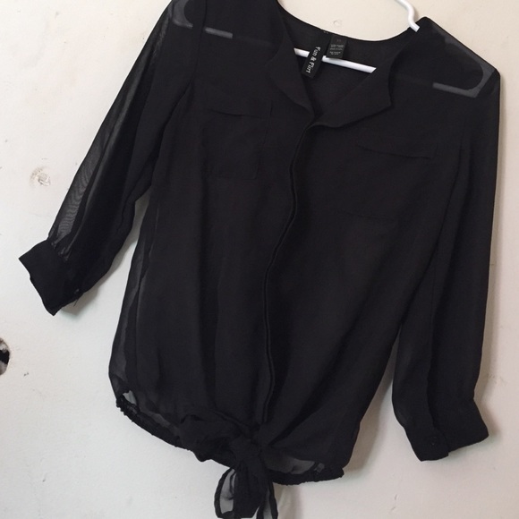 Black chiffon shirt