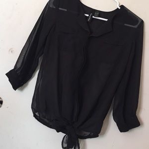 Black chiffon shirt