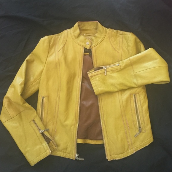 Wilsons Leather Olive green biker jacket.