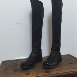 Frye size 6 1/2 thigh high black boots