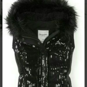 Aeropostle black sequin vest