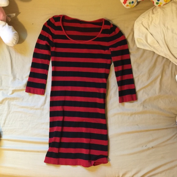 Black and red stripped dress