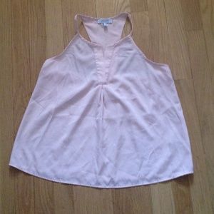Baby pink flowy racer back top