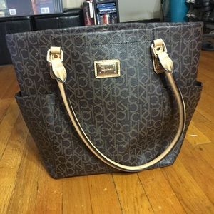 Calvin Klein Brown Leather Tote