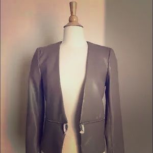 Zara Basic faux leather blazer