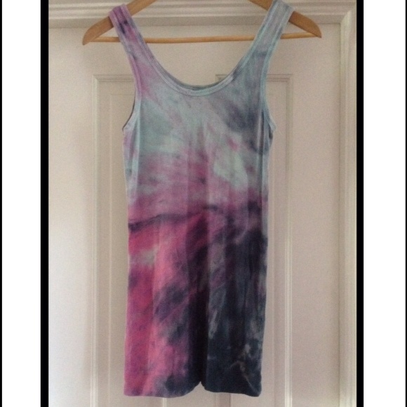 Hard Tail Tops - 💟Hippie Boho Grey and Lavender Tie Dye Tank Top