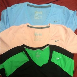 3 Nike Dri Fit athletic shirts