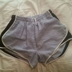 Lauren James shorties navy and blue seersucker