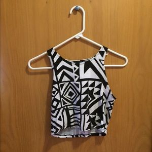 Black and White Crop Top