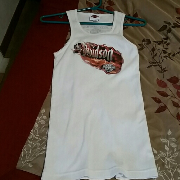 White Harley Davidson tank top