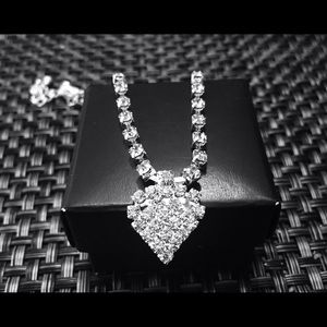 Silver rhinestone anklet
