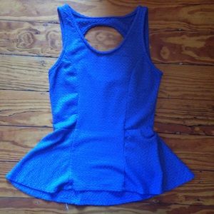 Periwinkle Textured Peplum Top