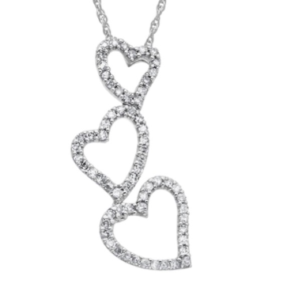 Lord & Taylor Jewelry - 🔥HOT SALE 14K White Gold Diamond Heart Necklace