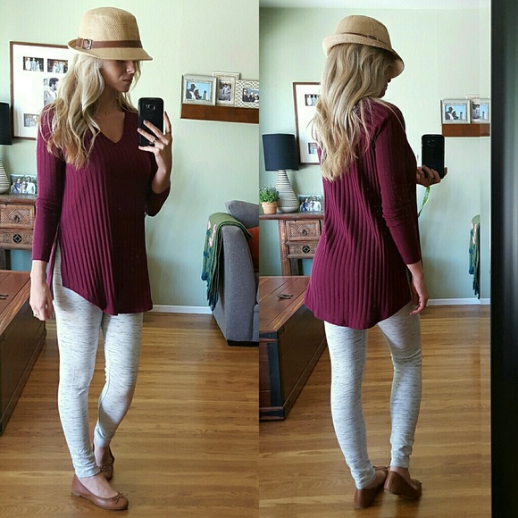 RESERVED Boisonberry Ribbed Top - Picture 3 of 4